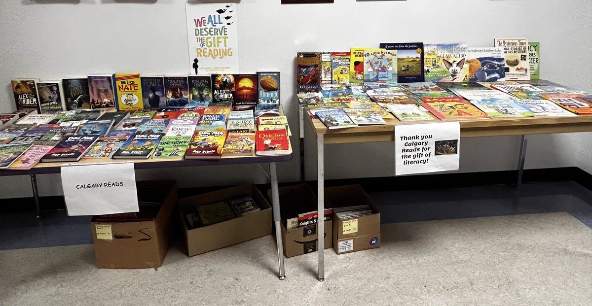 Thank you Calgary Reads for helping us welcome our students and families back to school with some great books! Even the “I don’t like reading” teenager came back at the last second to grab a book ❤️! #rvsed