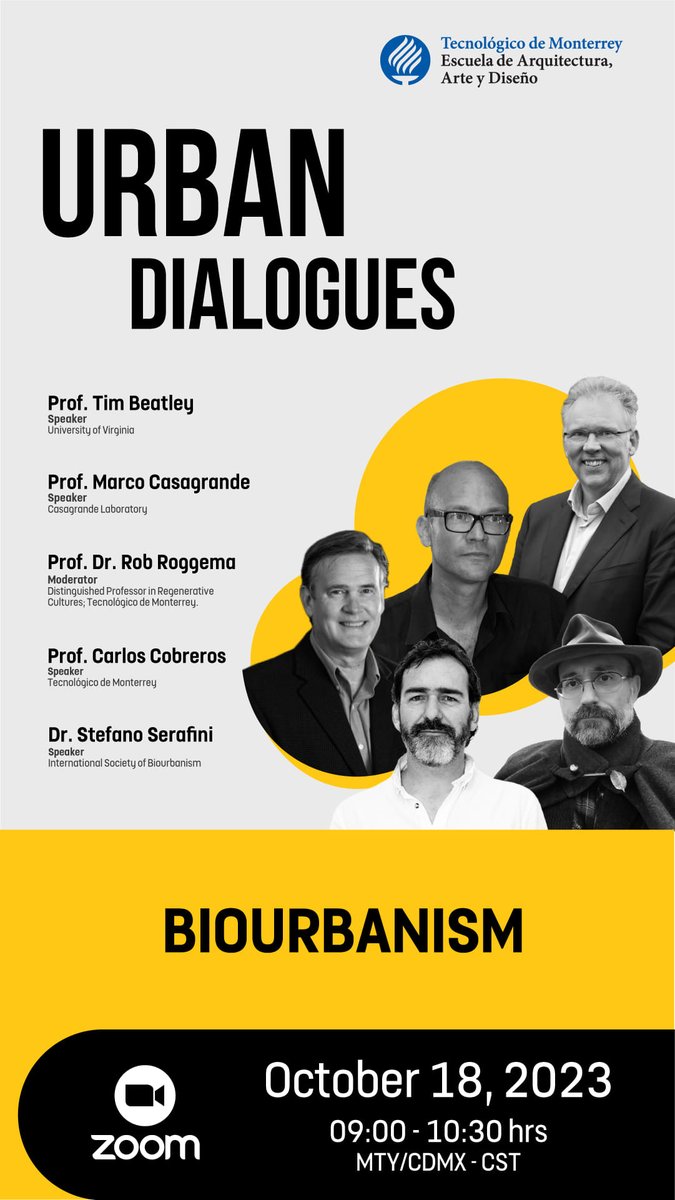 biourbanism's tweet photo. Discussing biourbanism at Tecnólogico de Monterrey, Mexico on 18 October, 9-10.30 (CDMX)/17.00-18.30 (CET). The webinar can be followed for free by registering at: (see next tweet). https://t.co/giilr7zTP0