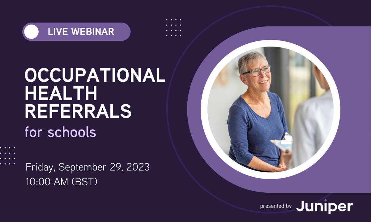 For anyone who works in school management and struggles with staff absences:

Don't miss our free webinar on how to make good occupational health referrals.

Register here: pages.junipereducation.org/oh-referrals-w…

#SBM #SBMTwitter #SBLTwitter