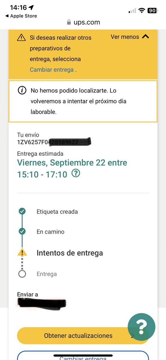 AlejandraSandGa's tweet photo. @UPS_ES, ya que es imposible contactar con vosotros por otro medio, quería preguntarles cómo han podido no localizarme antes de la hora y por qué resulta imposible contactar con vosotros para acordar la entrega. ¿Tengo que estarme el proximo día laborable todo el día esperando? https://t.co/q7M2dG4Ebk
