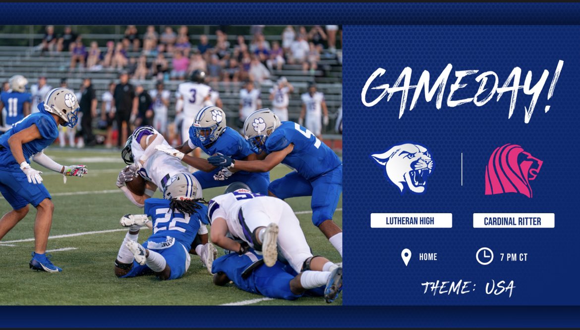 Friday Night Lights are back! The Cougars take on Cardinal Ritter at 7 PM THEME: 🇺🇸 USA 🇺🇸 #cougarpride