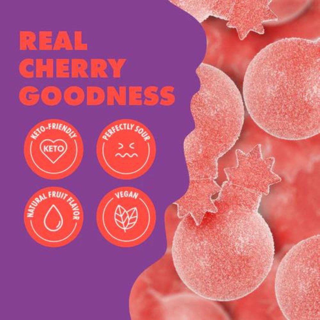 netrition's tweet image. Spooky Season is here and we have the perfect candy for you!

Inspired by the classics but with way less sugar, carbs, and calories — Super Sour Cherry Bomb are a guilt-free sour candy indulgence.

Get them today - bit.ly/3rcaBia