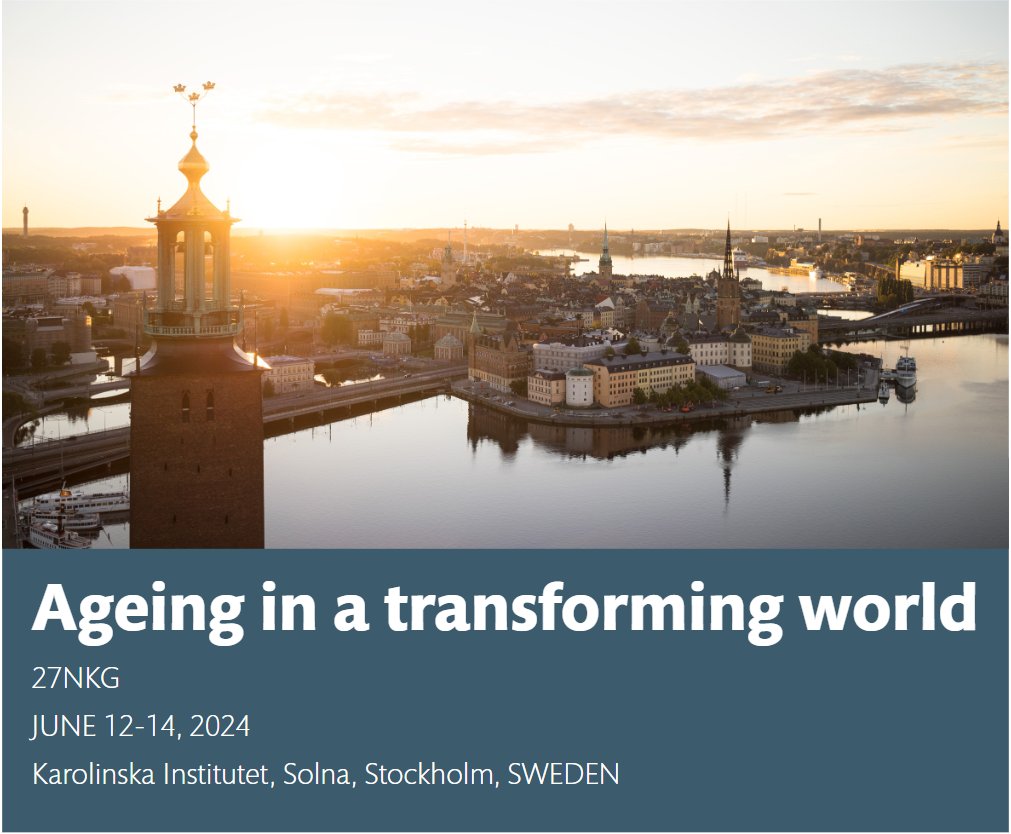 Please check out the website of the 27th Nordic Congress of Gerontology in Stockholm, Sweden at Karolinska Institutet under the theme “Ageing in a transforming world”.  Calls for abstracts will open on 2 October.  #27NKG <a href="/karolinskainst/">Karolinska Institutet</a>. nkg2024.se