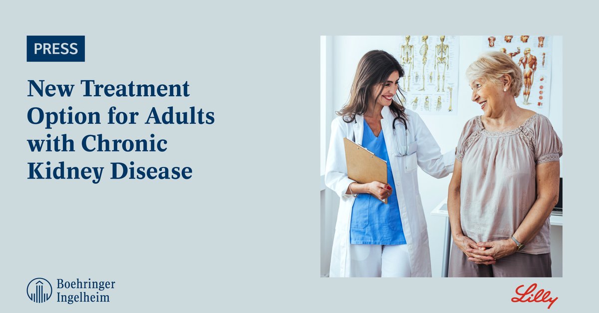 boehringerus's tweet photo. #NEWS – Chronic kidney disease (CKD) is a growing health issue that impacts more than 35 million adults in the U.S. Great news for patients: The @US_FDA has approved our medication with @EliLillyandCo for adults with #CKD.  

Learn more: https://t.co/xeNrMXmL6X https://t.co/wqiM4YaRfH