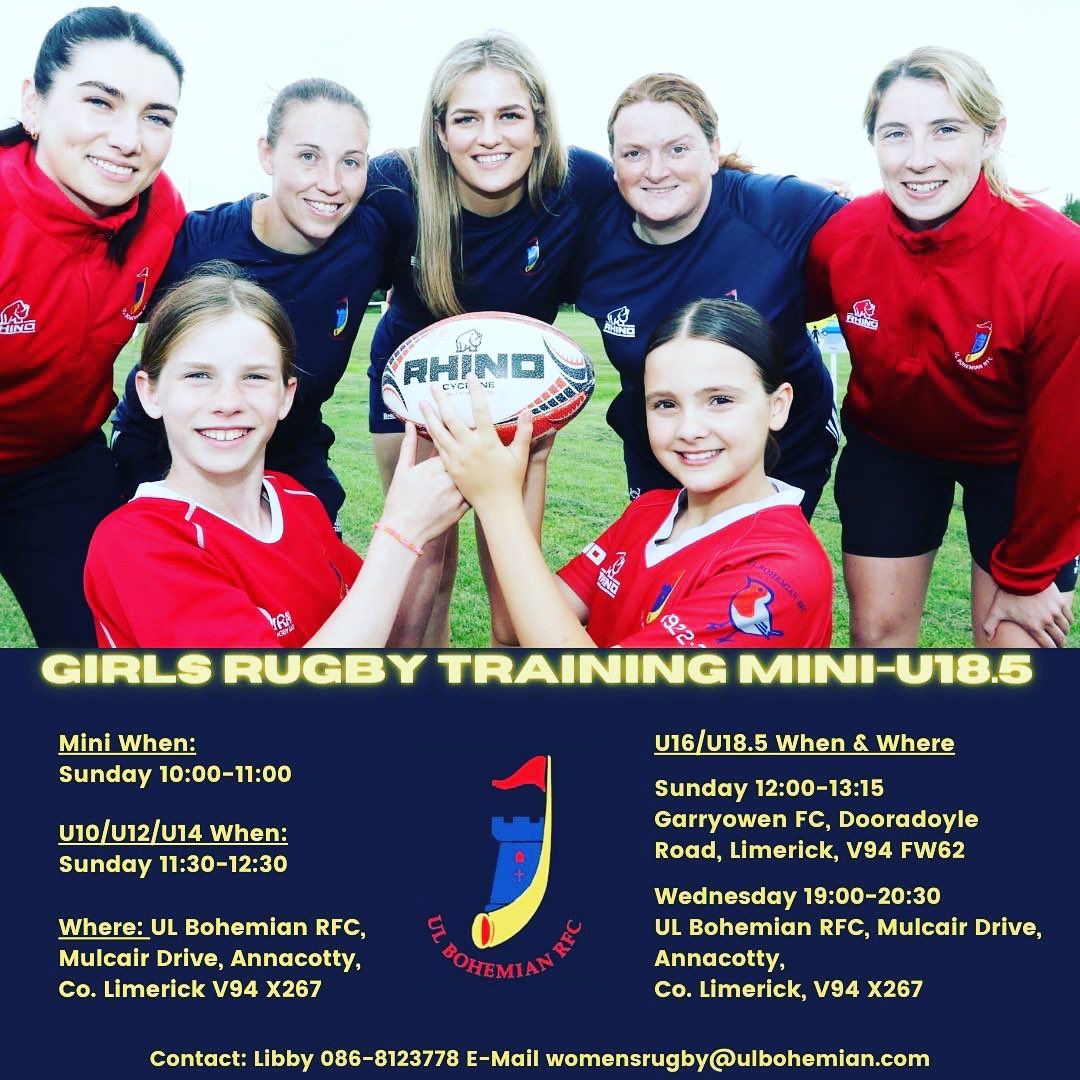 Lots of opportunities to give girls rugby a try this September 🙌 All welcome no experience necessary ❤️💙 #giveitatry #nothinglikeit