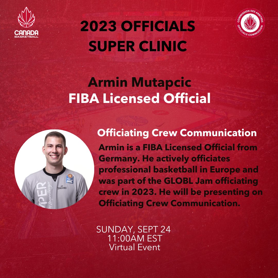 2⃣ more days until the Officials Super Clinic 🎟️ Register here: bit.ly/45RgC2C