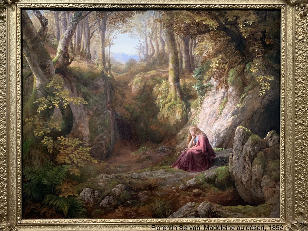 Découverte dans l’exposition Louis Janmot, Le poème de l’âme, cette œuvre du peintre Florentin Servan, ami de Janmot et de Paul Flandrin. 

Servan est peu connu. Il se spécialise dans le paysage et la peinture de sujets religieux. 

Madeleine au désert, coll. part, 1852