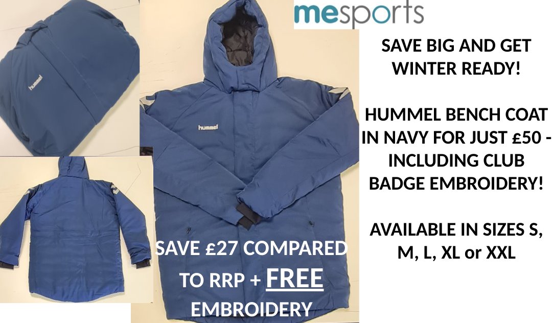 Has the cold weather got you feeling down? Pick yourself back up with a HUMMEL bench coat for £27 less than RRP, at just £50, INCLUDING the embroidery of a club badge!

To order, message us or call 01530 242 706 now!

#sale #sport #winter #rugby #football