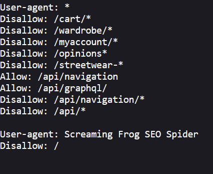 thwismer's tweet photo. I see what you did there @zalando #seo ... Then again @screamingfrog has user agent settings so there's that :D https://t.co/S4utrKi2Vo