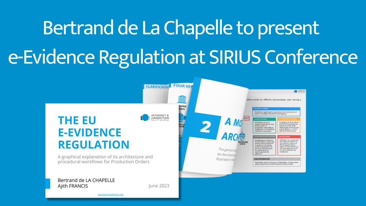 Internet & Jurisdiction Policy Network (@ijurisdiction) on Twitter photo The SIRIUS Conference, held on November 21-23 at the Hague, will provide the opportunity to discuss the latest developments, challenges, and the future of digital evidence.
<a href="/bdelachapelle/">B. de La Chapelle</a> will present the e-evidence regulation visualization: internetjurisdiction.net/event/bertrand… The SIRIUS Conference, held on November 21-23 at the Hague, will provide the opportunity to discuss the latest developments, challenges, and the future of digital evidence.
<a href="/bdelachapelle/">B. de La Chapelle</a> will present the e-evidence regulation visualization: internetjurisdiction.net/event/bertrand…