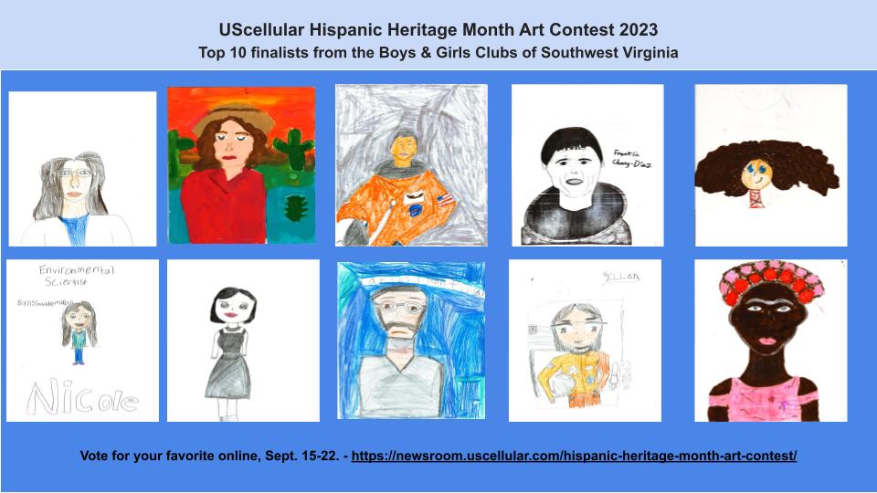 OutBoxComm's tweet image. Last day to vote at newsroom.uscellular.com/hispanic-herit… for original artwork in @UScellular, Hispanic Heritage Month Art Contest with the @BGCSWVA. @OutBoxComm, @MWat