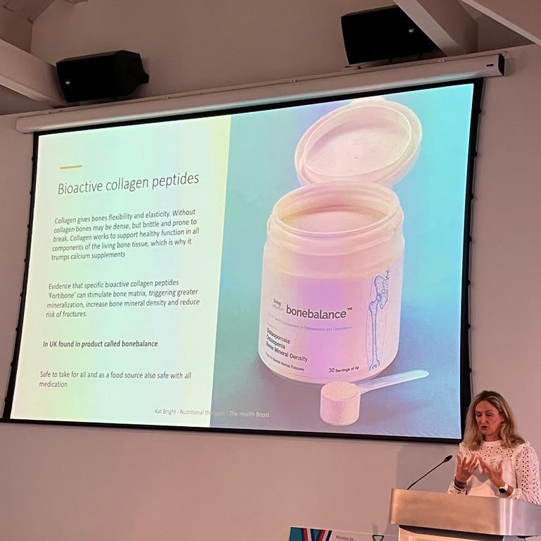 Great to be @moveitorloseit1's #HealthyAgeing Conference in Birmingham today and see nutritional therapist Kat Bright recommend bonebalance™ during her presentation - Nutrition for Optimal #BoneHealth

#Moveitorloseit