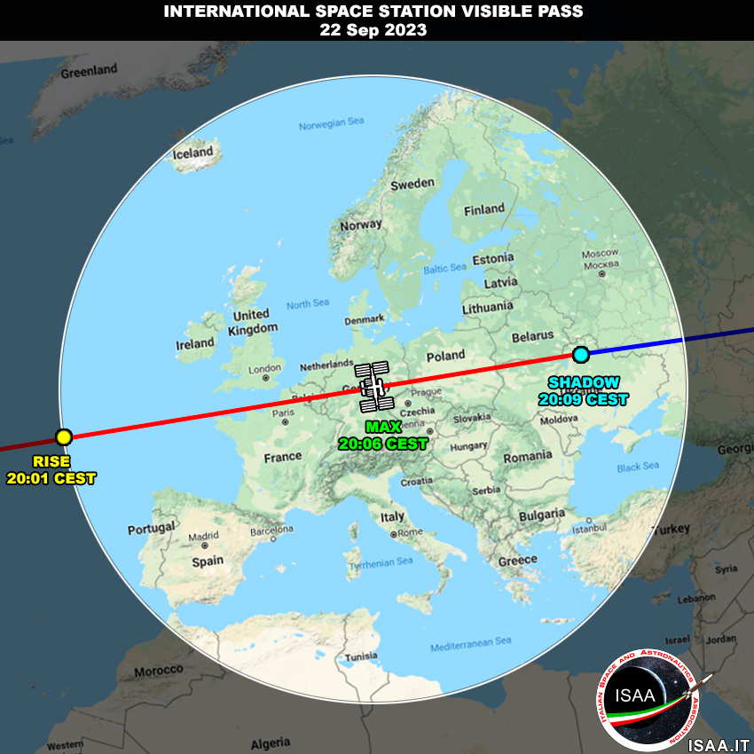 RikyUnreal's tweet photo. ITA 🇮🇹
Stasera 22 settembre ci sarà un passaggio della #ISS visibile da tutta Italia (favorito il nord).
Appuntamento alle 20:03 circa (ora locale) meteo permettendo.
Altro passaggio, ma meno favorevole, alle 21:41.
Buona caccia!
#SpotTheStation #Expedition69 https://t.co/17yaDcBvZi