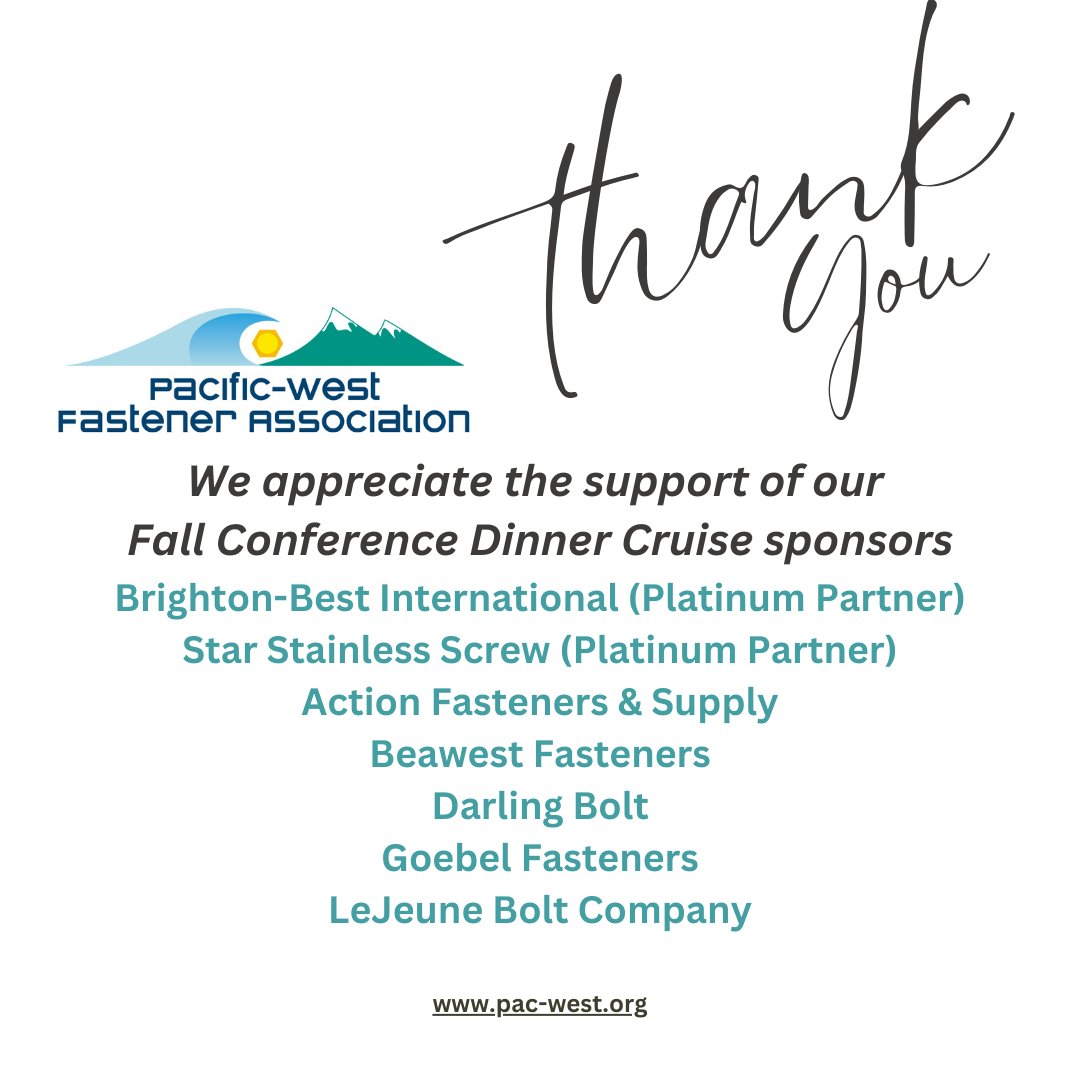 Our Fall Conference dinner cruise was a blast, thanks to our wonderful sponsors.