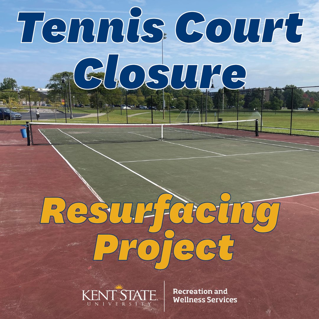 The tennis courts by the Student Recreation Fields will be closed from Monday, Sept. 25 - Friday, Oct. 6, due to our court resurfacing project (weather dependent). We apologize for any inconvenience.