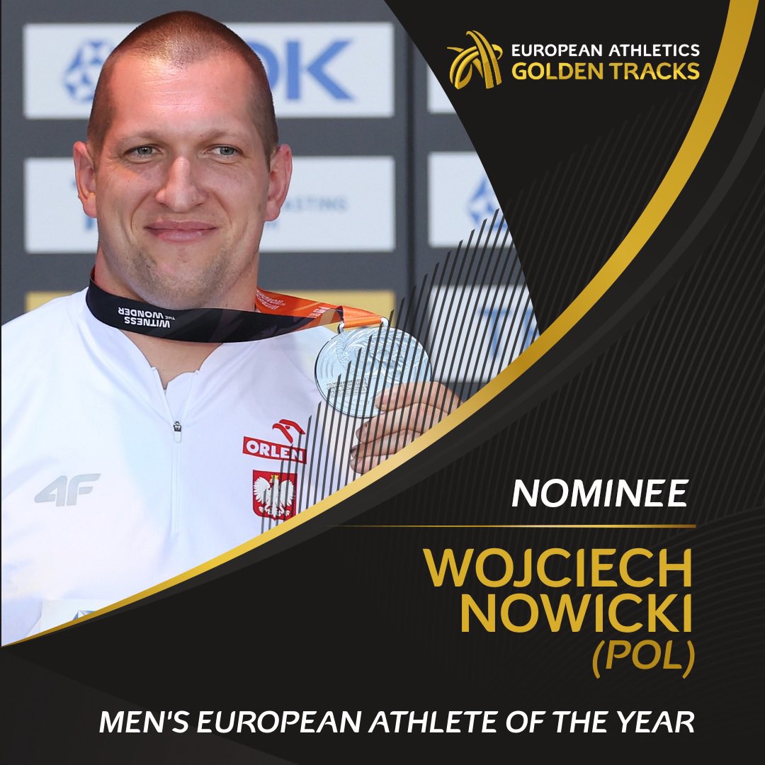Retweet to vote for 🇵🇱 Wojciech Nowicki!

🥈 World hammer silver medallist
🏆 European Team Championships winner
🌍 World leader (81.92m)
📊 World ranking (as of 19 September) - 1 

Voting closes on 2 October!

#GoldenTracks