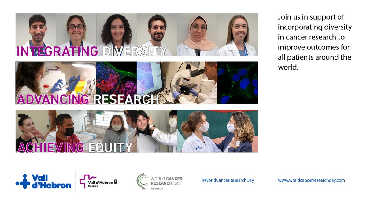 Diversity is essential in #cancer research to improve survival and quality of life of all patients. At #VHIR we do basic, clinical and translational research with the aim of having a quick impact in clinical practice. #WorldCancerResearchDay #WCRD2023
🔗 vhc.cat/wcrd23