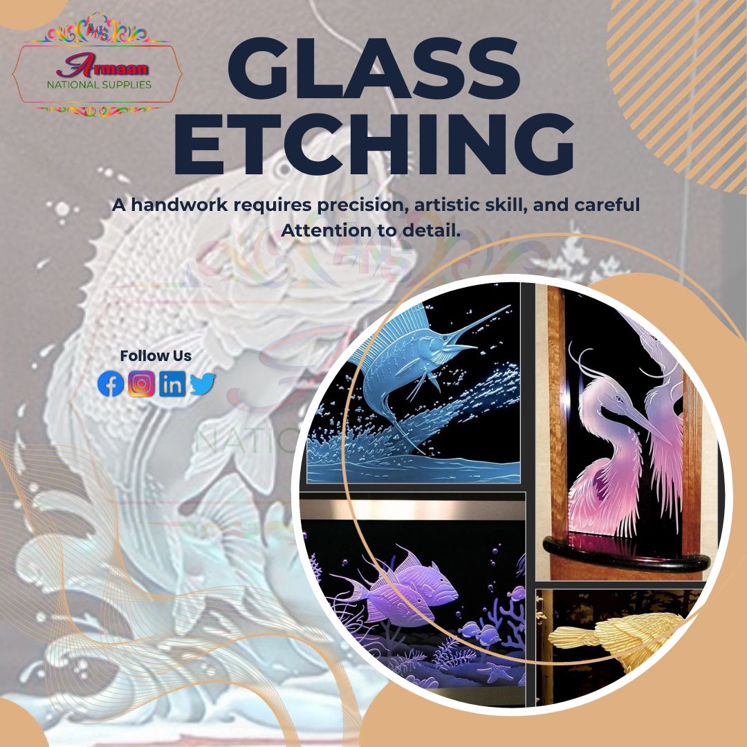 GLASS ETCHING: Handwork requires precision, artistic skill, and careful attention to detail—shop acid etching glass from our comprehensive handicrafts e-commerce shop.
.
.
.
.
.
#GlassEtching #GlassArt #EtchedGlass #HandEtching #twitterpost #twittermarketing #twitterpage.