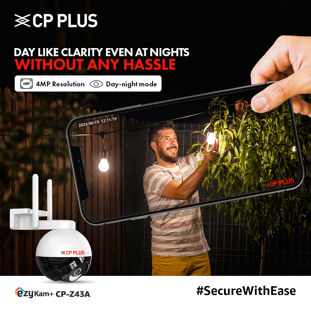 cpplusglobal's tweet image. Experience crystal clear image clarity even in the dark with the ezyKam+ CP-Z43A 📷
#CPPlus #SecureWithEase #SmartSecuritySolutions #smarthomesecurity