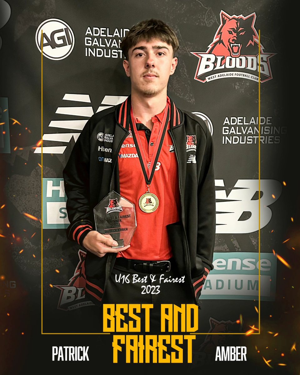 Patrick Amber has been crowned the U16 Best & Fairest for the 2023 season 🐺🙌🏼 Congratulations on a terrific year Pat ❤️🖤 #Bloods #StrongerTogether #U16bnf