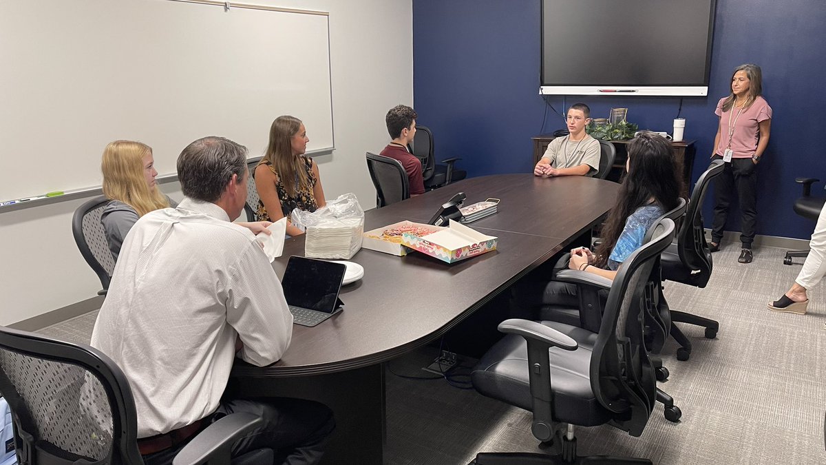 The NJHS Principal’s Council had their first conference with Principal Whitehead on Thursday morning before school. Some of the topics discussed were service projects, improvements, good things happening &amp; pep rally themes. #LionLeaders #LoveOurLions #NJHS  <a href="/HistoryHolcomb/">Holcomb History</a>