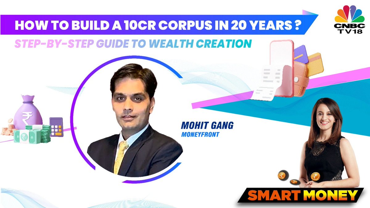 CNBCTV18News's tweet photo. #SmartMoney | @_soniashenoy &amp; @Mohit_Gang of @moneyfront give you a step-by-step guide to achieving that ₹10 cr investment goal over 20 years with the right investments.

Catch the full episode here: https://t.co/eNoYjmcvez

#wealth #wealthcreationtips #wealthcreation https://t.co/yaKVGHUV6v