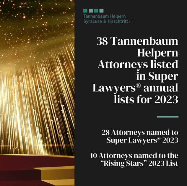 THSHLAW's tweet photo. Tannenbaum Helpern is proud to announce that 28 attorneys were chosen for the Super Lawyers® 2023 list with an additional 10 attorneys included as “Rising Stars” for 2023. Congratulations to everyone who made this year’s lists! #SuperLawyers #RisingStars #NYC #lawyers #THSH https://t.co/gB9K7A39T5