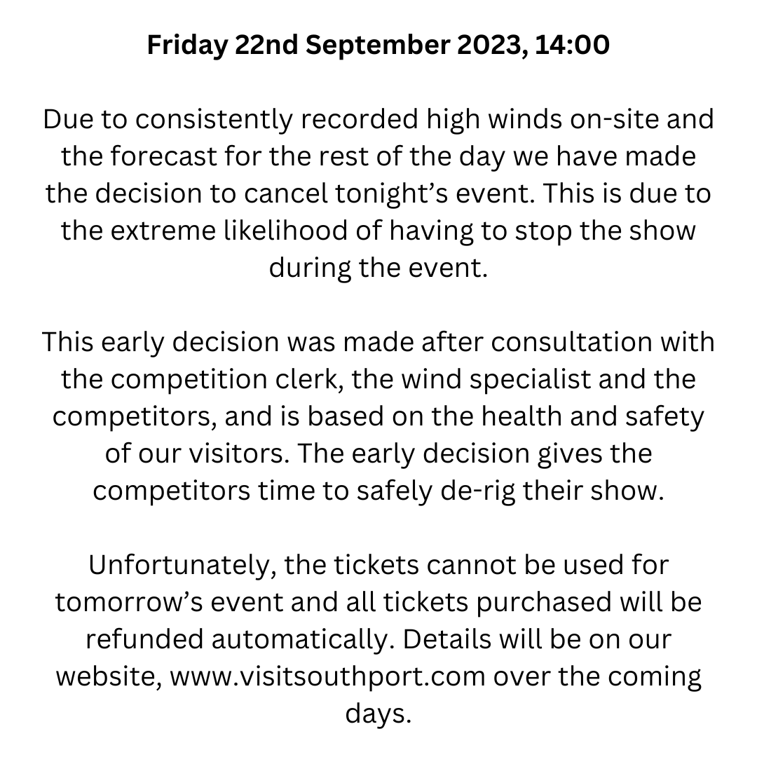 ANNOUNCEMENT ABOUT TONIGHT'S EVENT