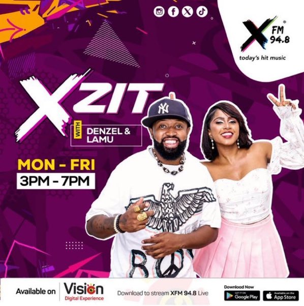 XfmUG's tweet photo. #NowOnAir
@lamusounds and @DenzelUG getting you ready for the weekend on the #Xzit 🚀🚀🚀
Tune in & enjoy the #AfroFriday vibes 🔥
#TodaysHitMusic https://t.co/yatO9ZRlAE