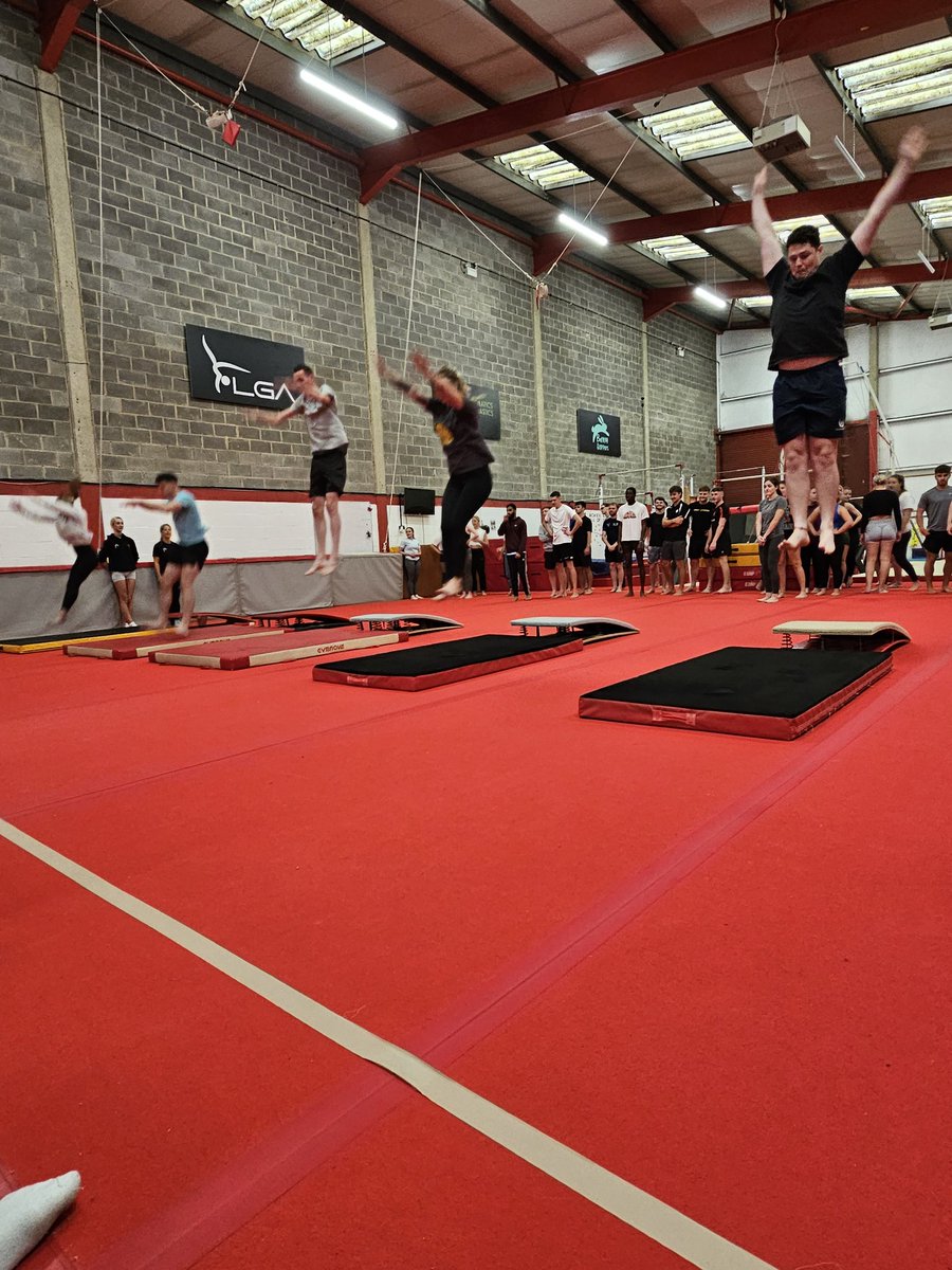 <a href="/PETE_Lboro/">PETE at Lboro</a> 2023-24 trainees developing gymnastics knowledge with Loughborough Acrobatics Gymnastics Club... Working here on jumping and landing 🙌