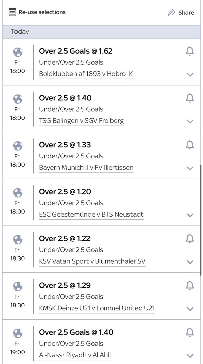 GaryGoals84's tweet photo. Hey everyone, hope you’re looking forward to the weekend! Couple of > 2.5 goal accumulators today for you. Evening games across Europe. You can back them as I have, mix them up or do singles. Whatever your do BOL and as always gamble responsibly. #FOOTBALLTIPS #bettingpicks https://t.co/TVptNXkroa