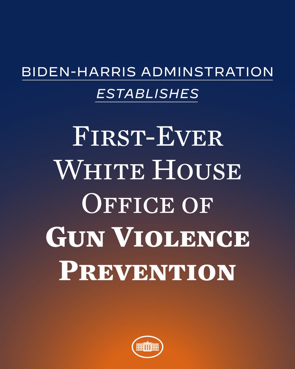 We've taken historic action to combat the scourge of gun violence in America, but I'll tell you myself: There's more to do. I'm proud to establish the first-ever White House Office of Gun Violence Prevention.