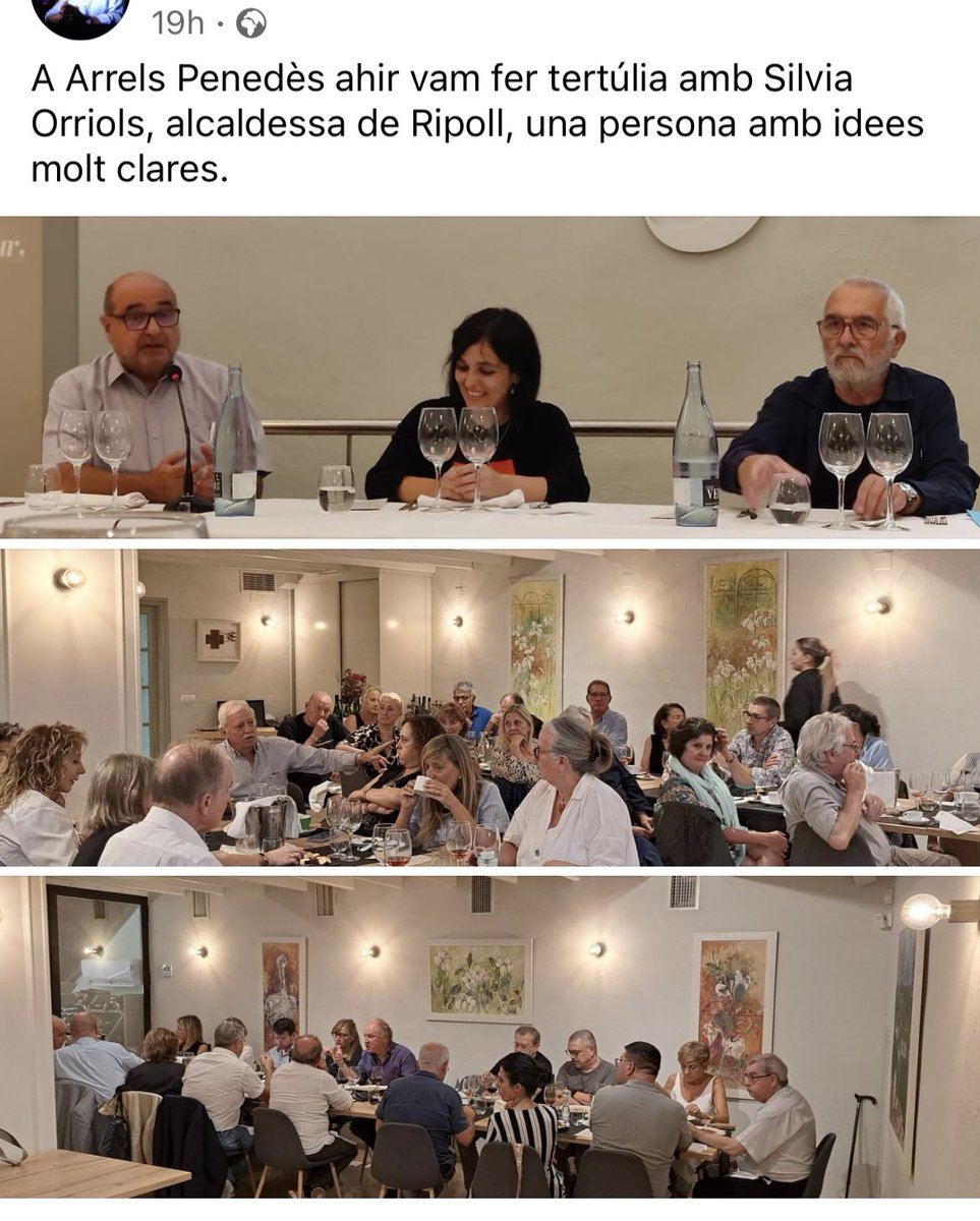 oriolcasanellas's tweet photo. Em preocupa molt que dos regidors de #VilafrancaDelPenedès, concretament de @JuntsxCatVila, estiguessin ahir a un sopar amb l’alcaldessa de Ripoll d’Aliança Catalana, d’extrema dreta. https://t.co/prFRIa9SmK
