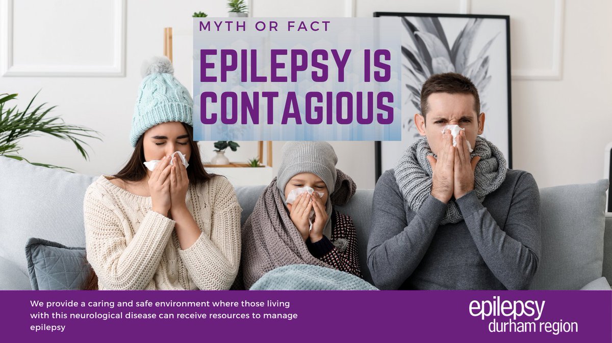 Epilepsy_Durham's tweet photo. Myth: Some still believe that epilepsy can be spread from person to person, leading to unnecessary fear and stigma.

Fact: Let's set the record straight - Epilepsy is NOT contagious! It's a neurological disease caused by abnormal brain activity. https://t.co/wuhicRV8Cj
