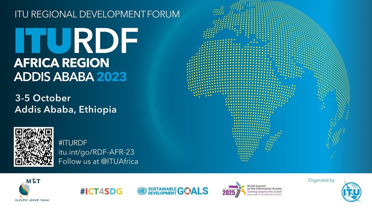 ITUAfrica's tweet photo. #ITURDF pour l'Afrique offrira l'opportunité aux acteurs régionaux d'échanger leur points de vue et opinions sur les priorités régionales afin de faire progresser la #TransformationNumérique pour un avenir numérique durable et équitable. Inscriptions : https://t.co/eU1n211ALE https://t.co/D9TnGrwyv8