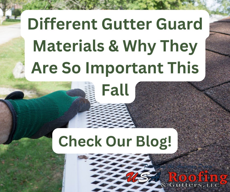 Weekly Blog Spotlight!! Learn about the different gutter guard materials and why maybe you need to install them before all the leaves begin falling. #blog #weeklyblog #gutterguards #gutterguardinstallation #fall 
Read it below! 👇👇
usaroofing.us/gutter-guard-m…