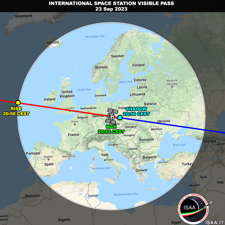 RikyUnreal's tweet photo. ITA 🇮🇹
Stasera 23 settembre ci sarà un passaggio della #ISS visibile da tutta Italia (favorito il nord).
Appuntamento alle 20:53 circa (ora locale) meteo permettendo.
Buona caccia!
#SpotTheStation #Expedition69 https://t.co/kz2q5I1jSB