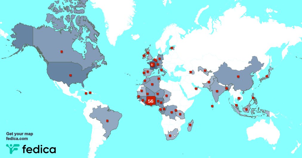 J'ai 3 nouveaux abonnés, de Togo la semaine dernière. Voir fedica.com/!cesarnoamessi
