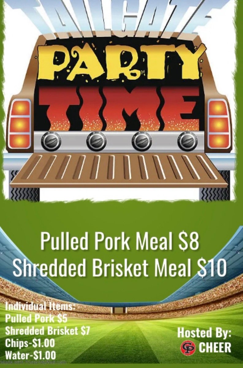 👑 🏈 ‼️ TONIGHT ‼️ 🏈 👑
Come tailgate with us before kick off! We will have good food — Legacy Meat Co. &amp; a good time before the big Homecoming game against Delphi. Tailgate begins at 5:30, kickoff is at 7:00!