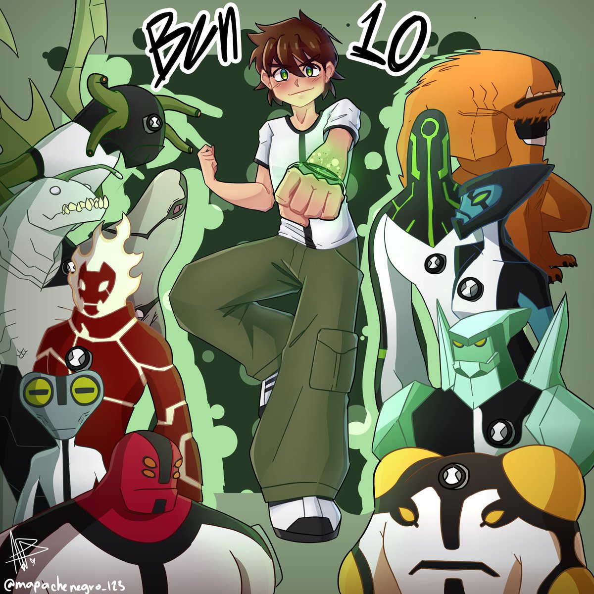 Mapachita_321's tweet photo. Kiubole, fanart de Ben 10... el dibujo lo hice hace meses pero es que no lo había subido **Die** #draw #dibujodigital #Ben10 #ben10fanart #digitalart https://t.co/ziQ5b6gJp2
