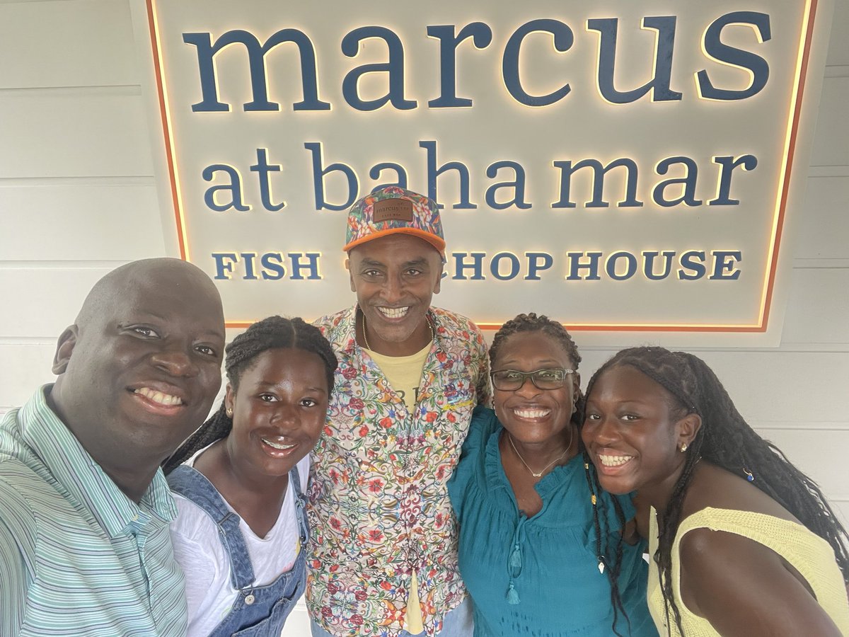 Grateful to celebrity chef <a href="/marcuscooks/">Marcus Samuelsson</a> for spending time with my family during our recent visit to his restaurant in the Bahamas. It was an honor, especially since our daughters ❤️ playing Chopped. He shared some inspirational insight, too: cook with ❤️! #Foodie