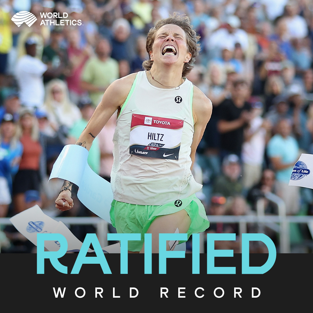 WorldAthletics's tweet photo. The winning times from this year’s US Road Mile Championships – 4:27.97 for @Nikki_Hiltz and 4:01.21 for @sprakel10 – have been ratified as the inaugural world records for the road mile.

Press release ⬇️