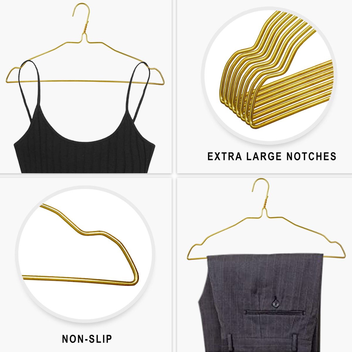 goal_winners's tweet photo. Closet chaos, meet its match! Crafted from sturdy stainless steel, our Gold Heavy Duty Hangers ensure your clothes remain wrinkle-free and stylishly displayed. See how they keep your clothes in shape and style. 🧥💛 #StylishSolutions #ClosetGoals #EleganceInEveryHanger https://t.co/NB0RcmRbfl