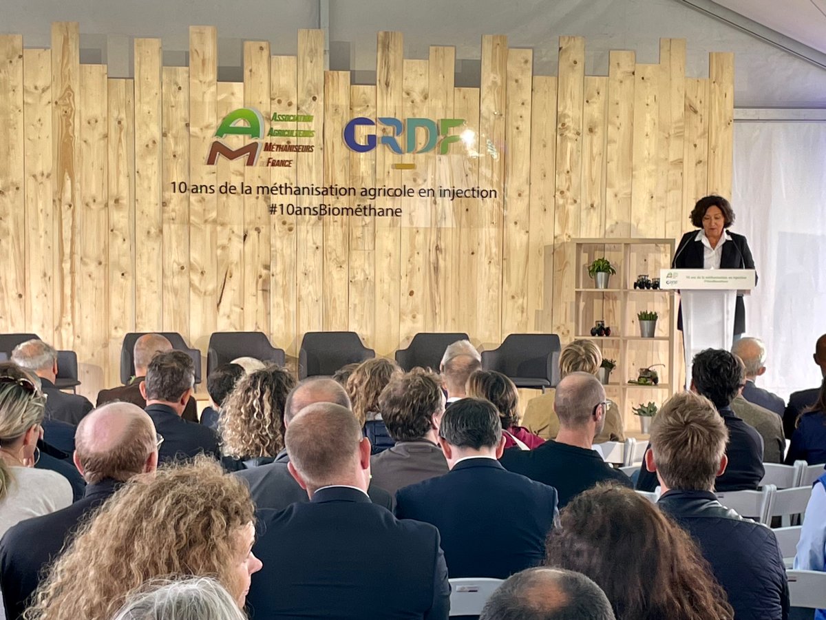 "Nous avons un modèle de #méthanisation à la française avec des objectifs ambitieux. C'est une aventure extraordinaire avec la rencontre du monde agricole et celui de l'#énergie que nous accompagnons depuis de nombreuses années" (<a href="/lpoirierdietz/">Laurence Poirier-Dietz</a>, directrice générale de @grdf)