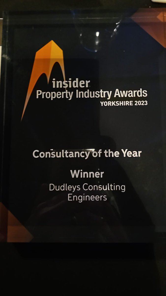 Fantastic to see our name in lights at the <a href="/insideryorks/">Insider</a> #Yorkshire #Property Industry #Awards.  

We are delighted to share that WE WON!! 

✨Consultancy of the Year✨ 

We are so very proud of the @DudleysConsulting Engineers team. 

#awardwinning #teamwork #Engineering