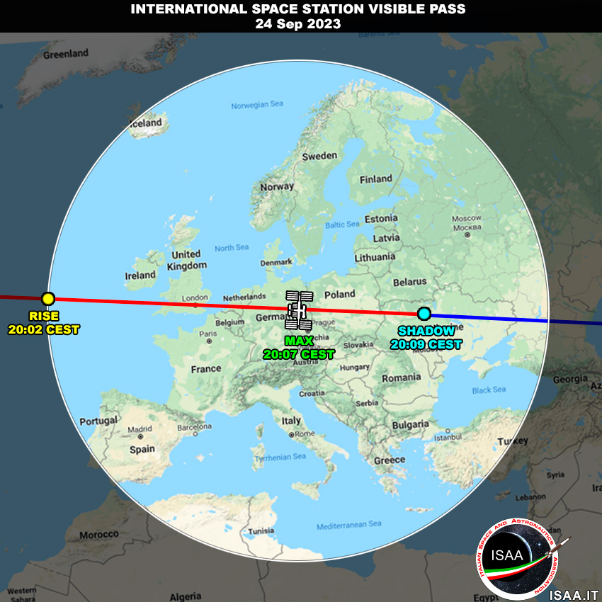 RikyUnreal's tweet photo. ITA 🇮🇹
Stasera 24 settembre ci sarà un passaggio della #ISS visibile da tutta Italia (favorito il nord).
Appuntamento alle 20:05 circa (ora locale) meteo permettendo.
Altro passaggio, ma meno favorevole, alle 21:42.
Buona caccia!
#SpotTheStation #Expedition69 https://t.co/EpV3zyEQY3