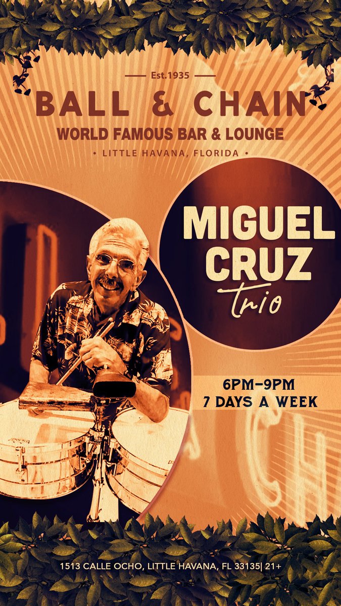 BallAndChainBar's tweet image. TODAY: #LiveSalsa noon to 6 p.m., #LiveJazz 6 to 9, then #LaPachanga with @DJDanisLaClave + #LiveMusic by La Linea, 8

TOMORROW: #SalseroSunday with @DJJorgeCharun at 8 and a FREE #SalsaLesson, 9

#supportlocal ballandchainmiami.com
🍍💚