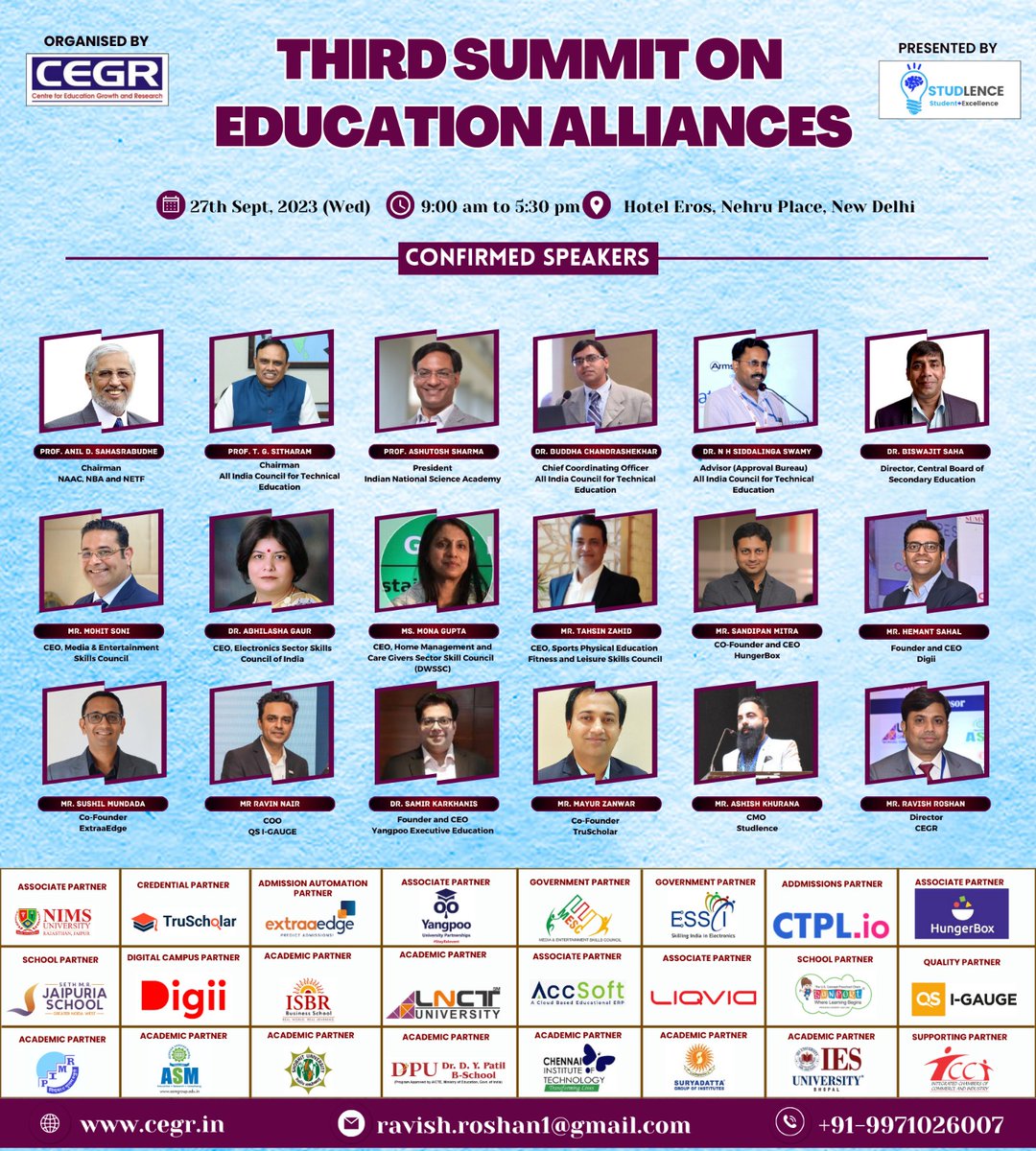 Looking forward to an insightful discussion at the 'Third Summit on Education Alliances' organised by @cegrindia. #GoDigii