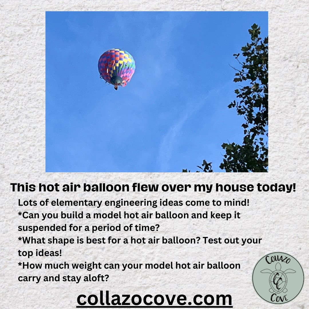 kcollazo's tweet image. So many amazing things happen on a daily basis that can help us integrate #STEM with relevancy! #HotAirBalloon #DoScience
