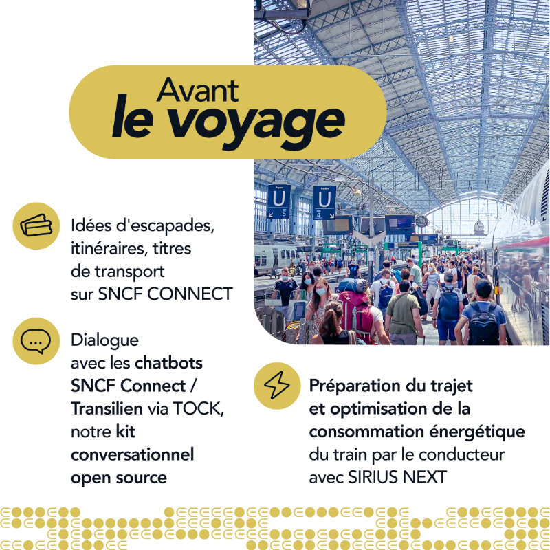 SNCFConnectTech's tweet photo. 🚄 Faciliter l’accès aux mobilités durables se fait tout au long d'un trajet. En cette #SemaineEuropéennedelaMobilité, retour sur nos innovations et services présents à chaque étape des déplacements 👇
Bon voyage ! 🫶